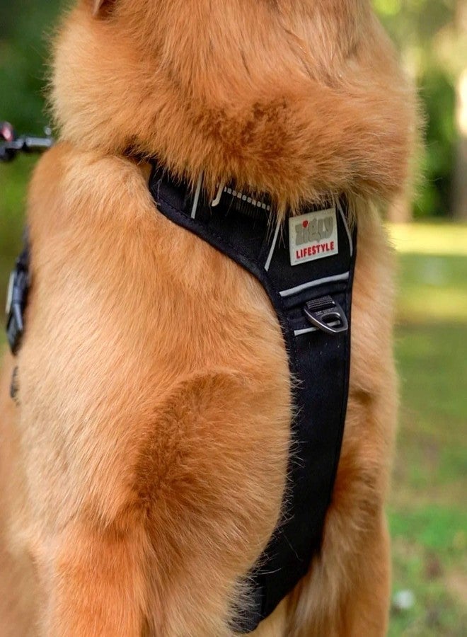 Zigly Lifestyle Shadow Guard Adjustable Dog Body Harness-Large - Black | Padded No-Pull Harness for Large Dogs & Puppies | Comfortable & Secure Dog Harness Daily Walks - Image 4